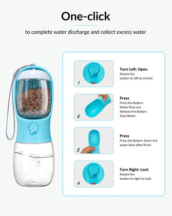 2-in-1 Portable Dog Water & Food Travel Bottle